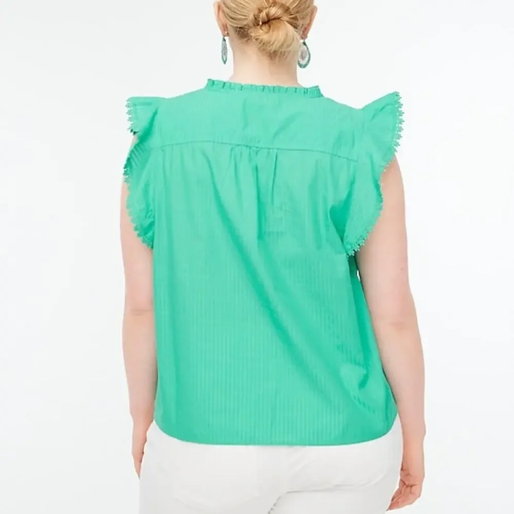J. Crew Factory - Sleeveless ruffle top - Chrome Green - Size Small